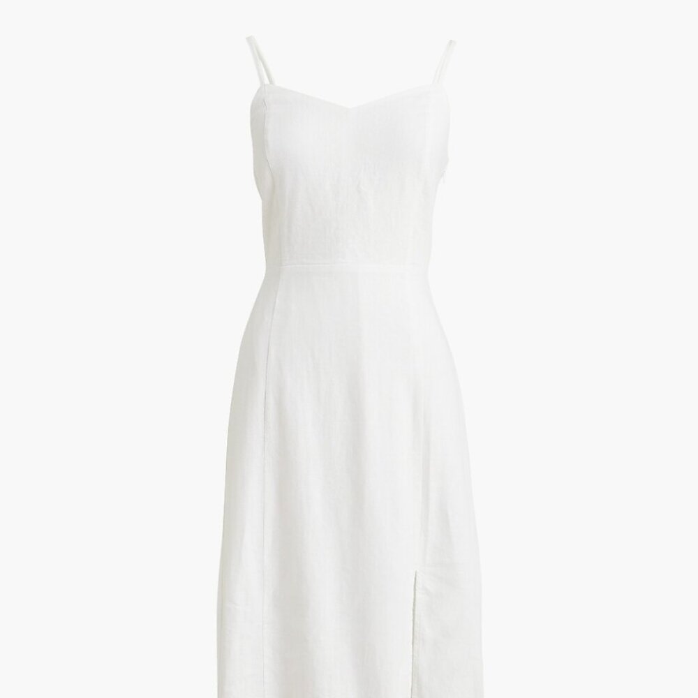 J. Crew Factory Linen Blend slip midi dress (Size 14)